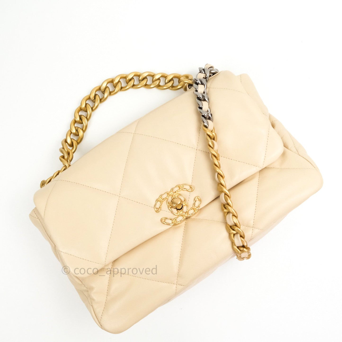 Chanel 19 Medium Beige Lambskin Mixed Hardware