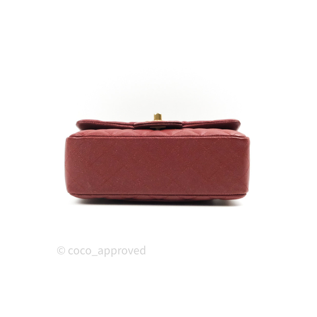Chanel Quilted Mini Rectangular Iridescent Burgundy Gold Hardware