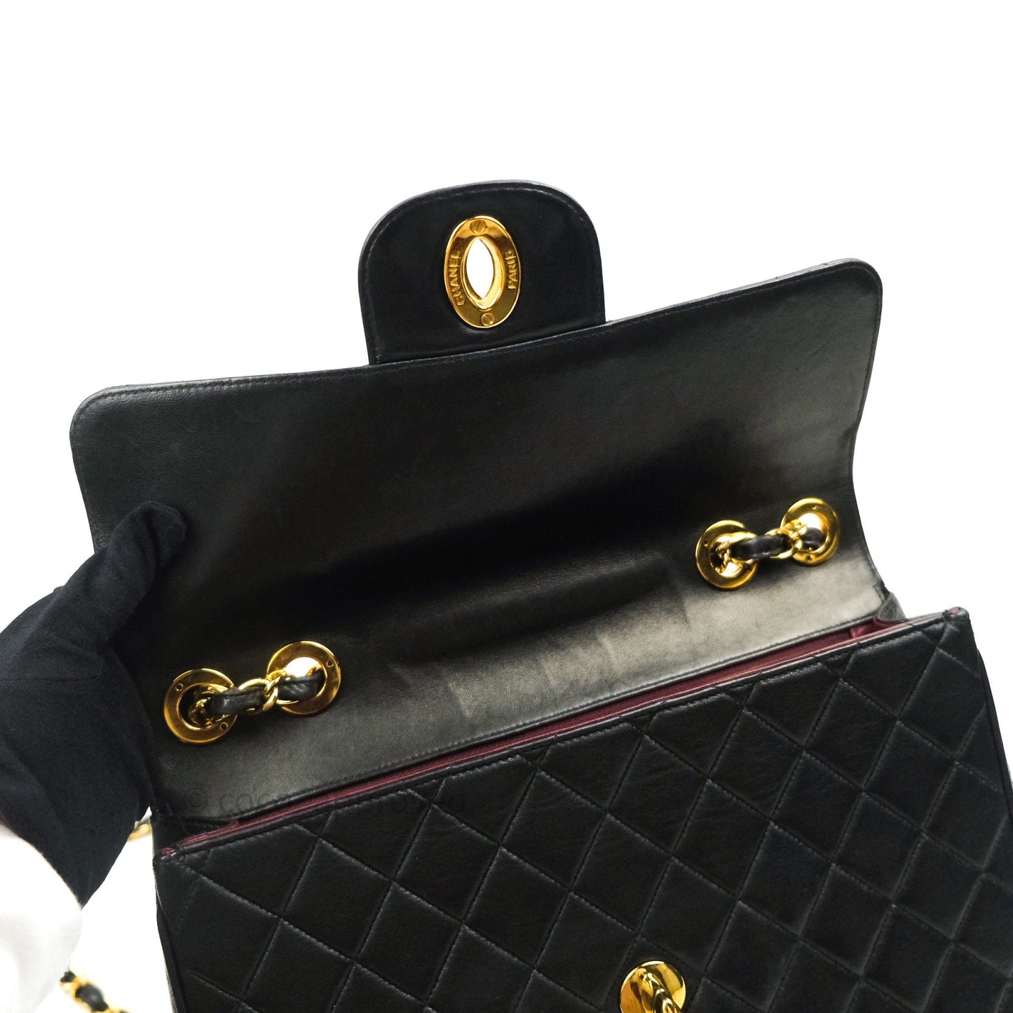Chanel Vintage XL Jumbo Single Flap Black Lambskin 24K Gold Hardware