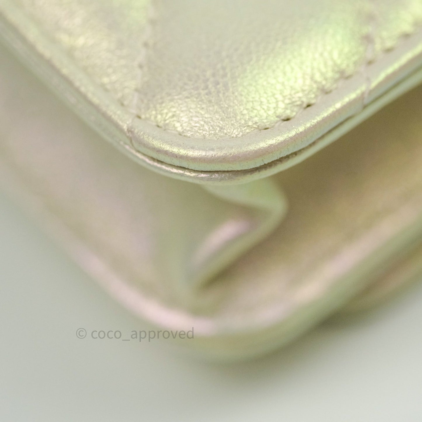 Chanel Quilted Wallet on Chain WOC Iridescent Ivory Gold Hardware 20A