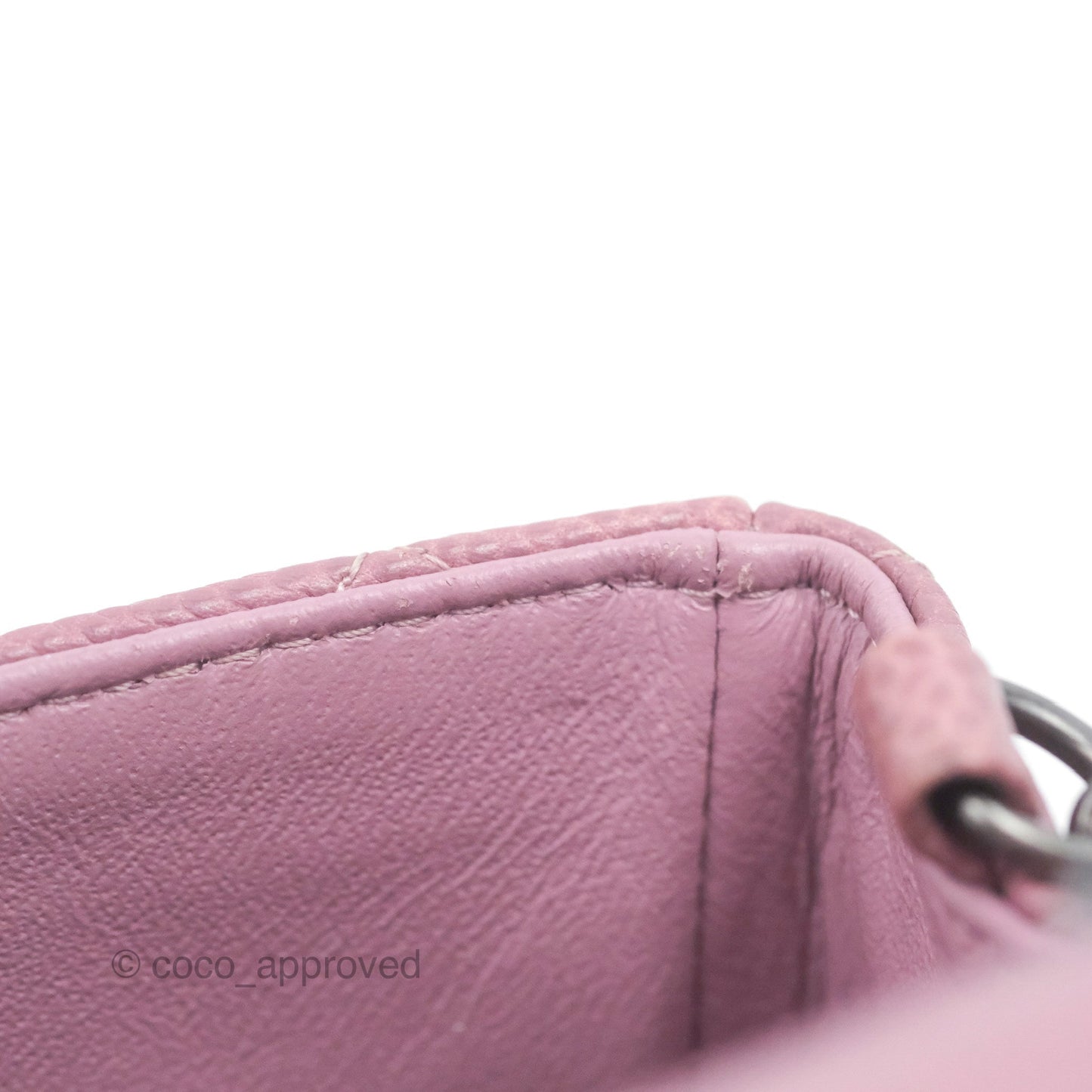 Chanel Quilted Mini Rectangular Flap Dark Pink Caviar Ruthenium Hardware