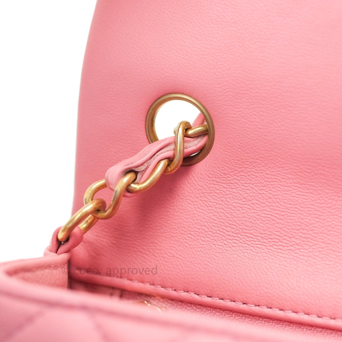 Chanel Quilted Mini Rectangular Pink Lambskin Gold Hardware