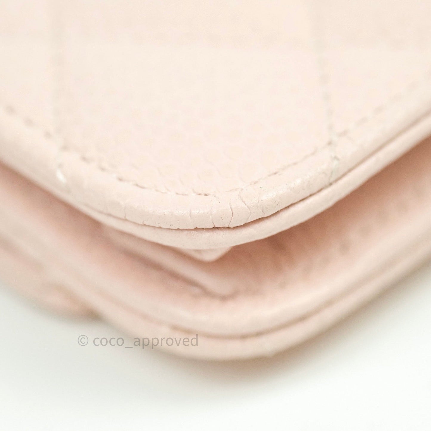 Chanel Quilted Wallet on Chain WOC Sakura Pink Caviar Silver Hardware