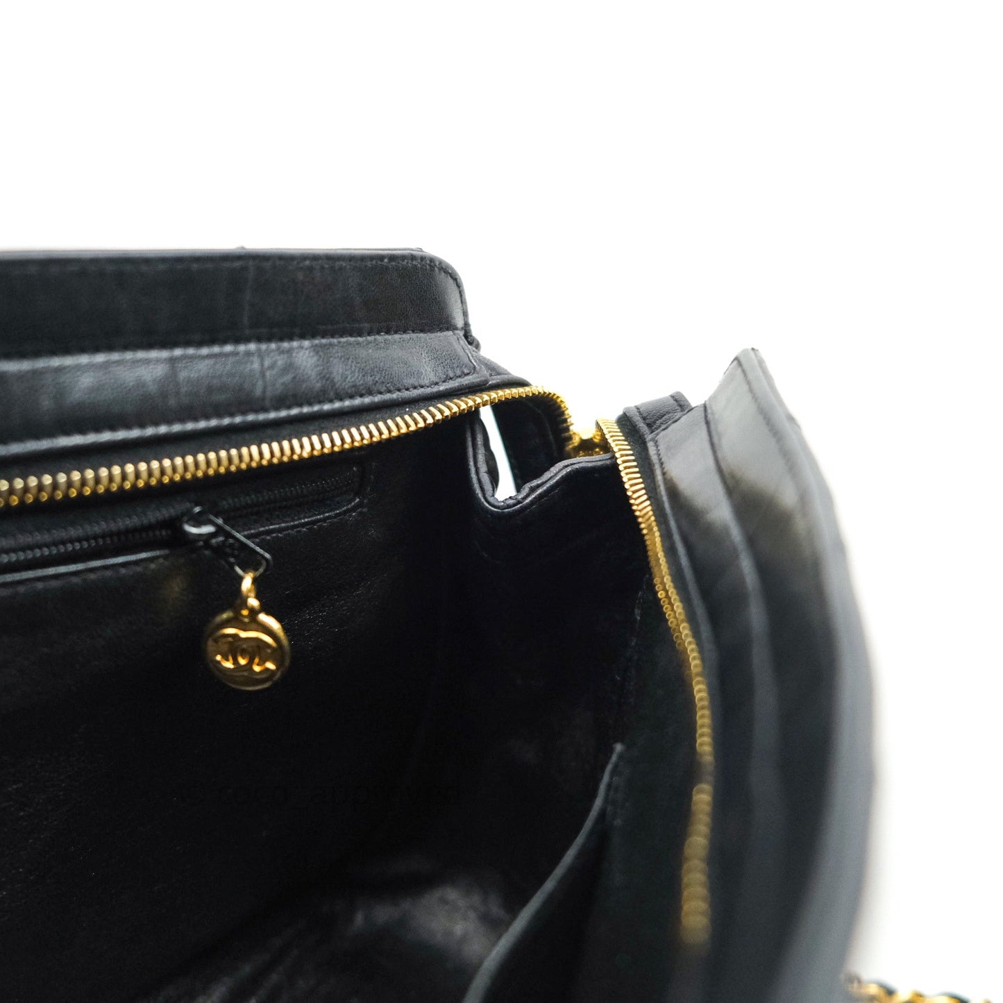 Chanel Black Quilted Lambskin Vintage Classic Camera Bag 24K Gold Hardware