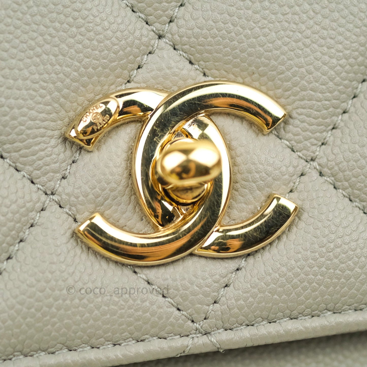 Chanel Quilted Small Business Affinity Flap Grey Caviar Light Gold Hardware