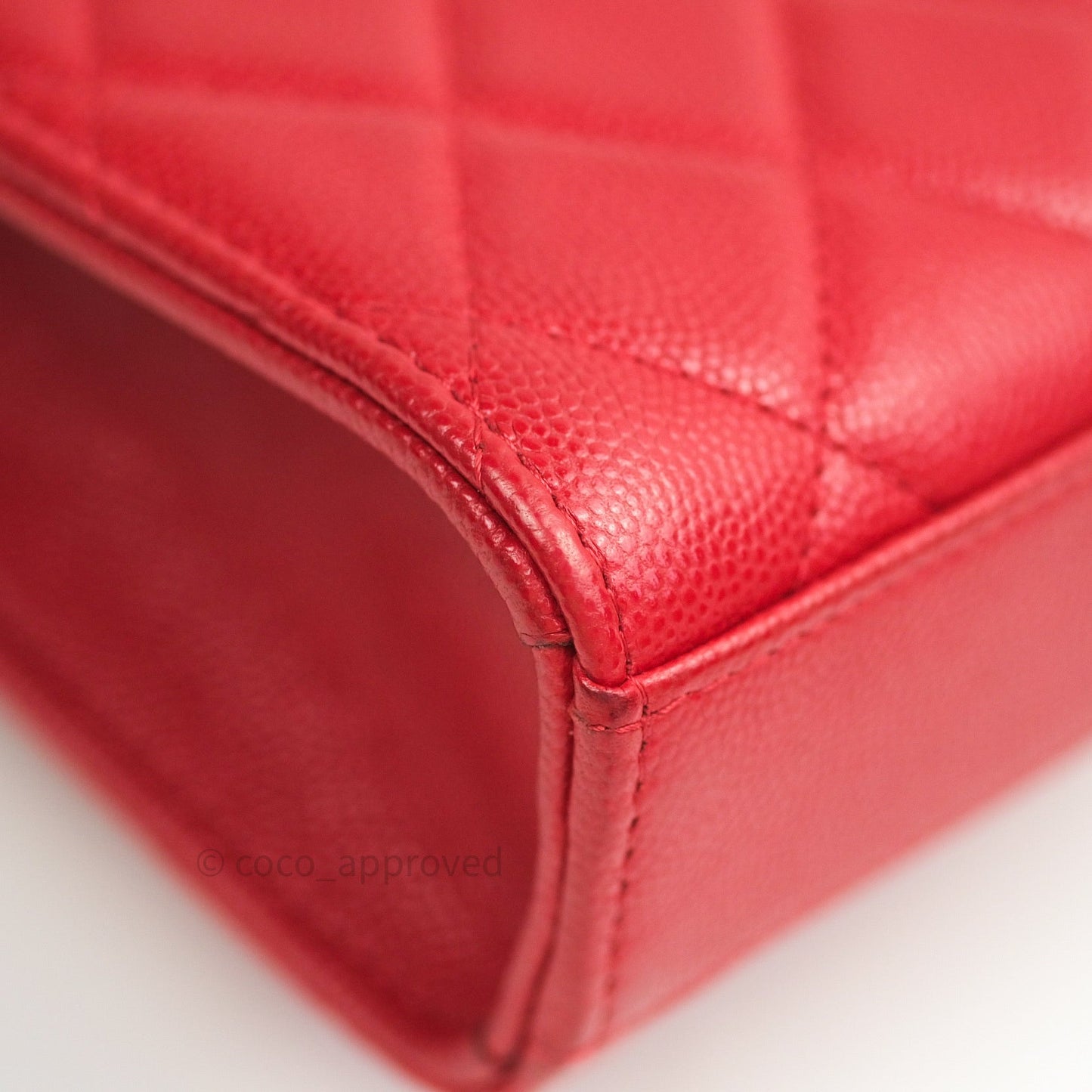 Chanel Classic Red Caviar Gold Hardware Phone Holder