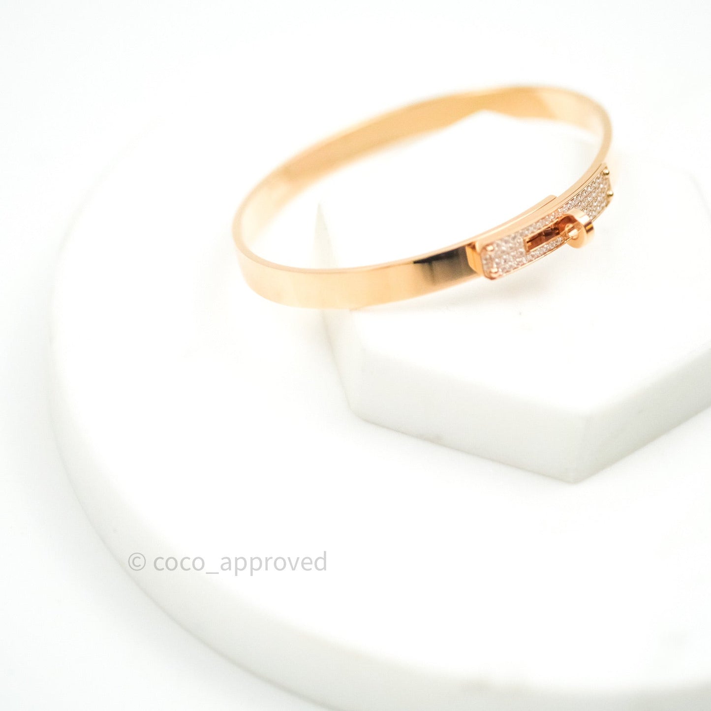 Hermès Bracelet Kelly H Diamonds Rose Gold PM