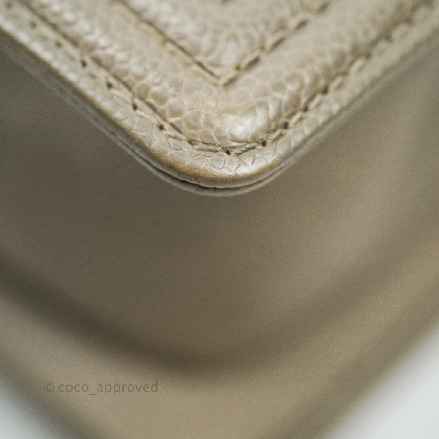 Chanel Boy Quilted Medium Taupe Grey Caviar Gold Hardware 14B
