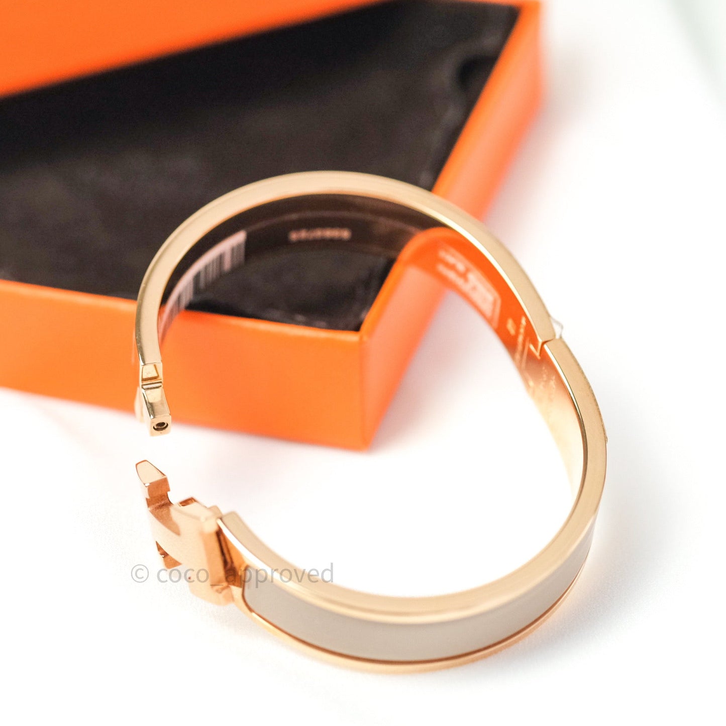 Hermès Clic Clac Narrow Marron Glace Rose Gold