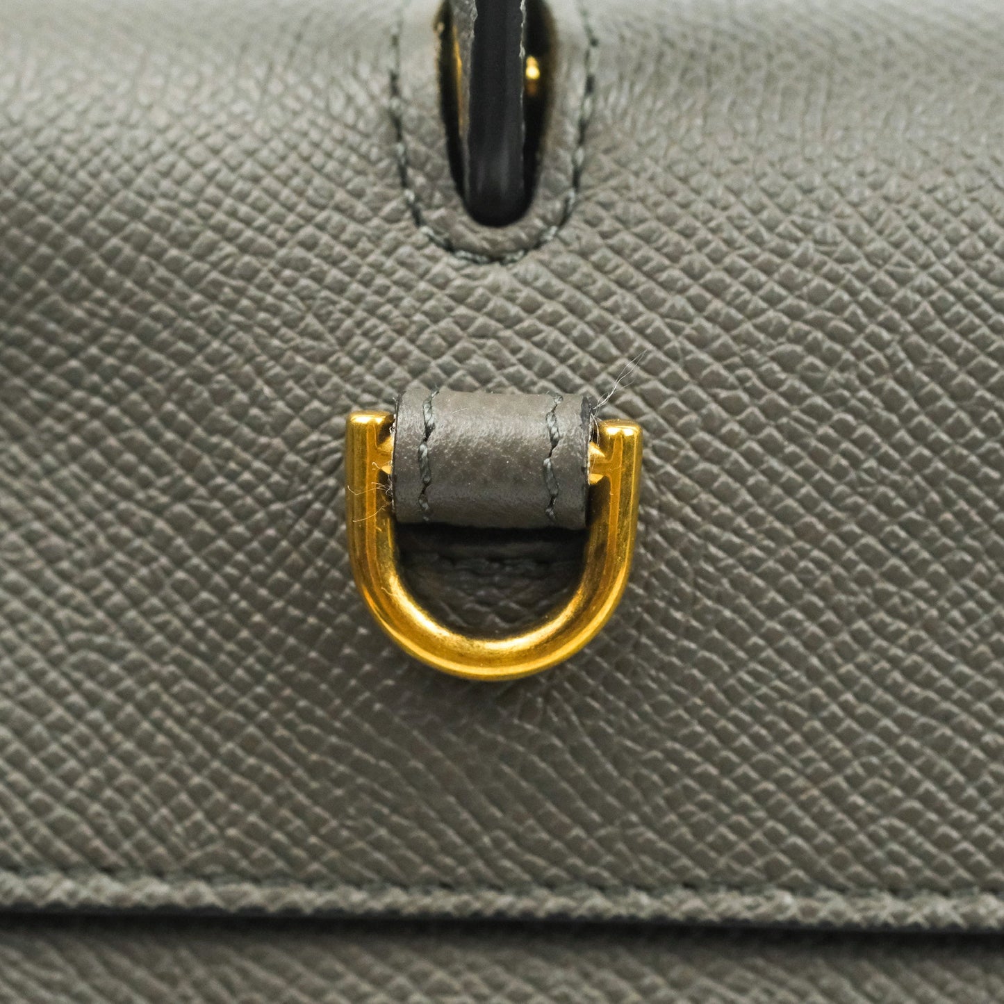 Celine Micro Belt Bag Grey Grained Calfskin Gold Hardware