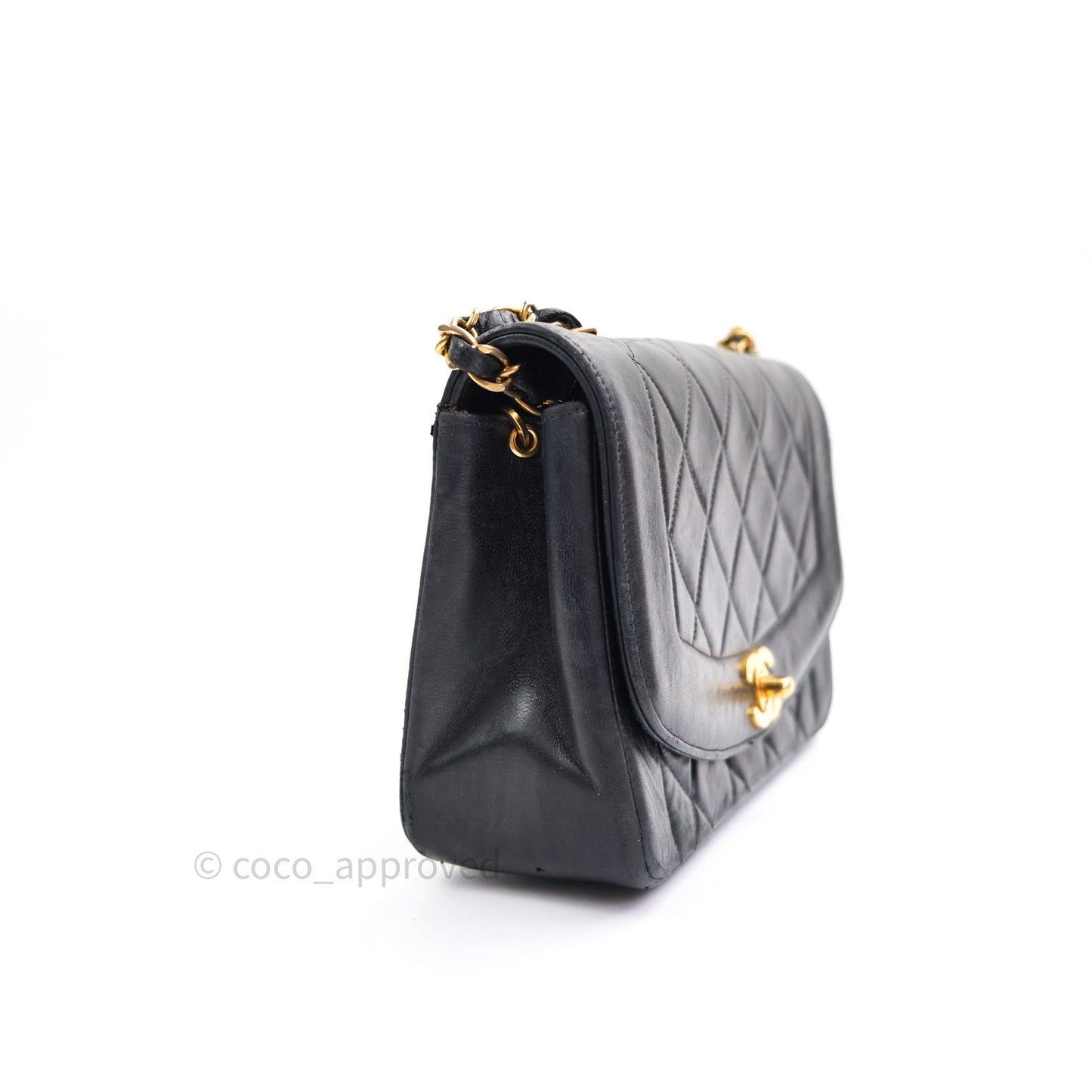 Chanel Black Quilted Lambskin Small Vintage Classic Diana Flap Bag