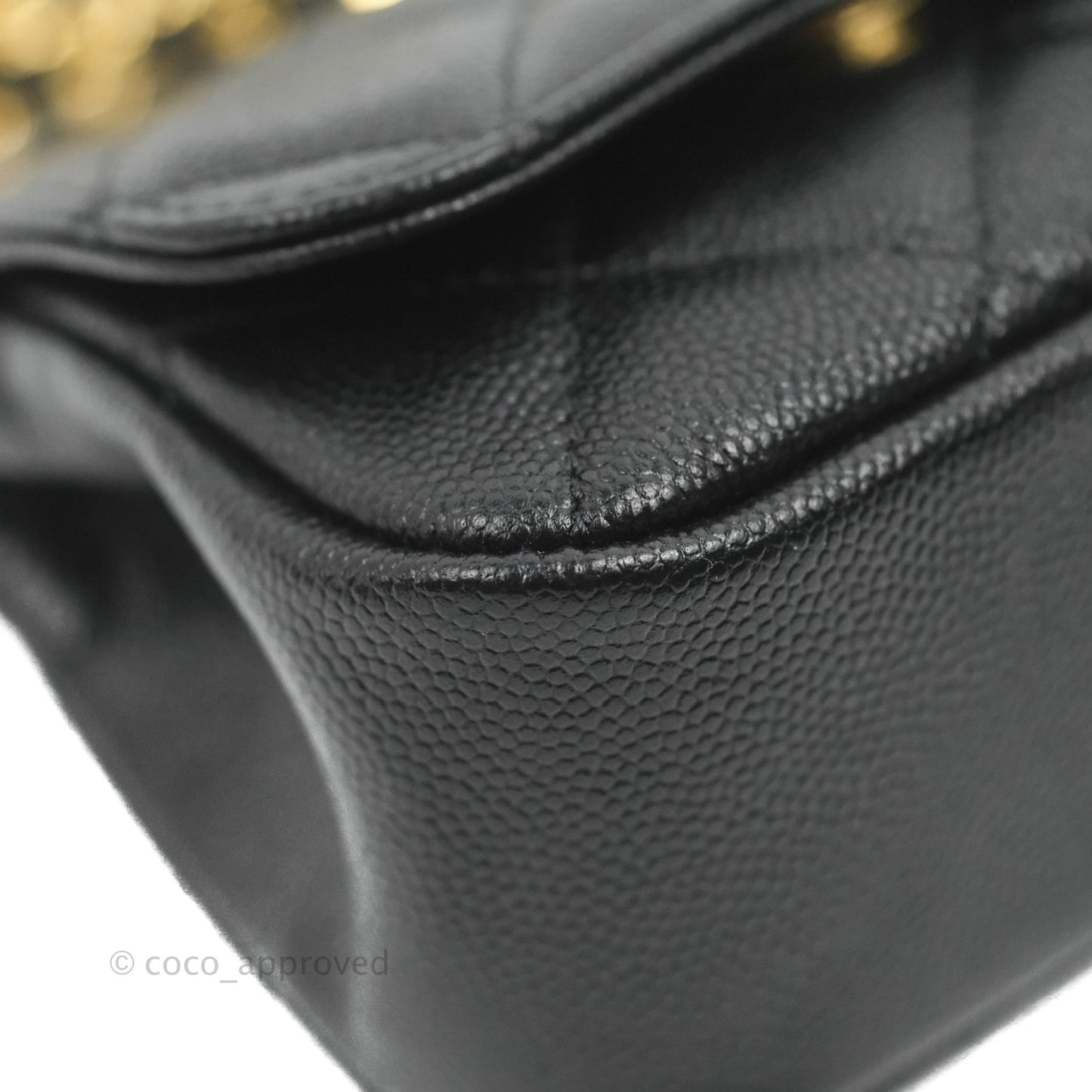 Chanel Clutch with Chain Black Caviar Gold Hardware 22K