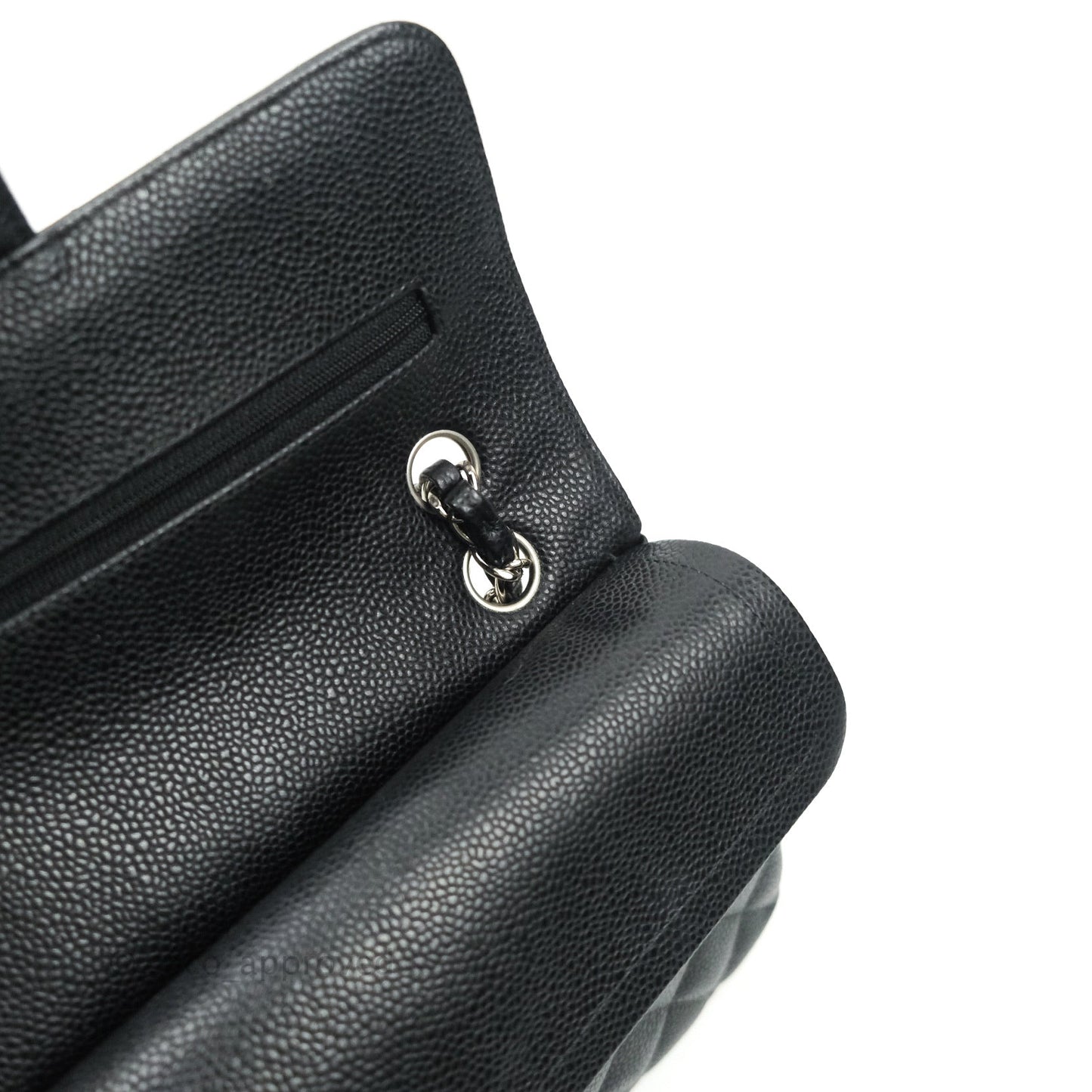Chanel Classic Small S/M Flap Black Caviar Silver Hardware