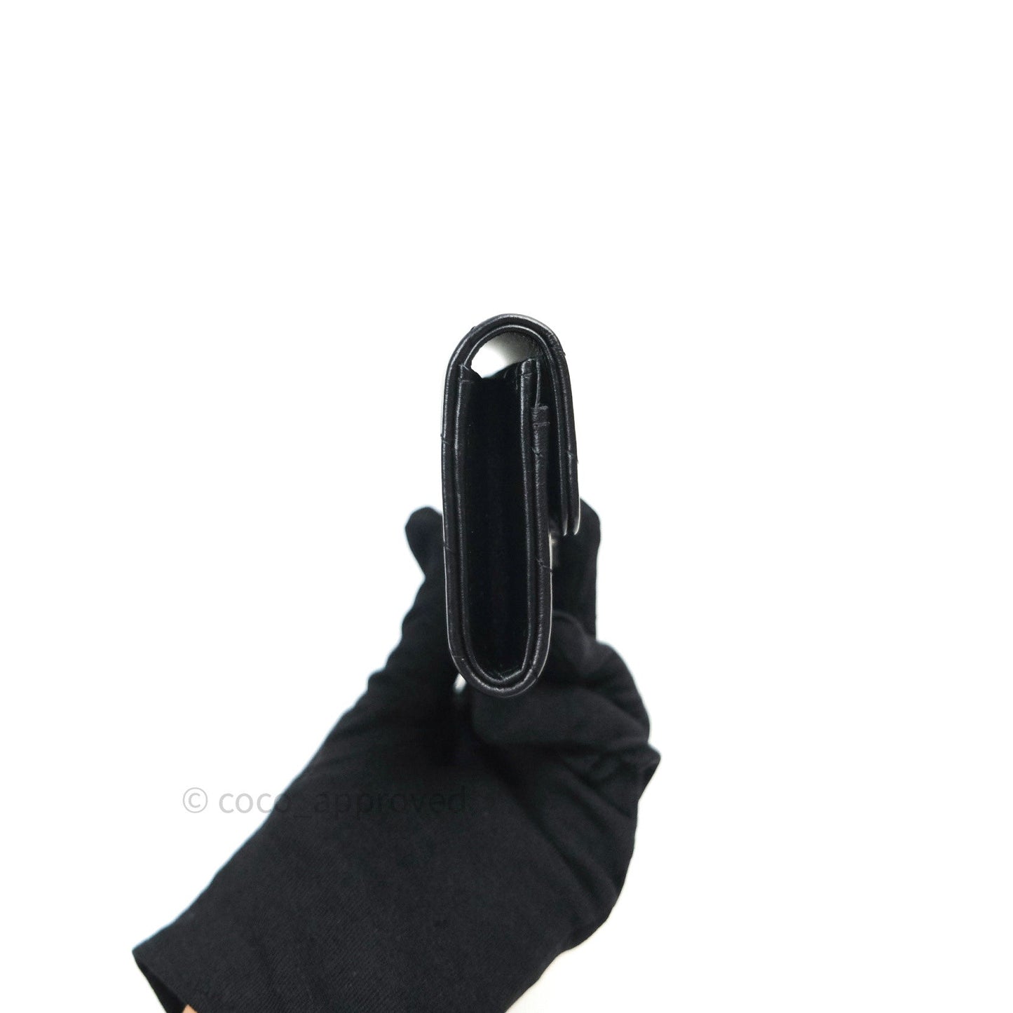 Chanel Aged Calfskin Chevron Reissue Card Holder Wallet So Black