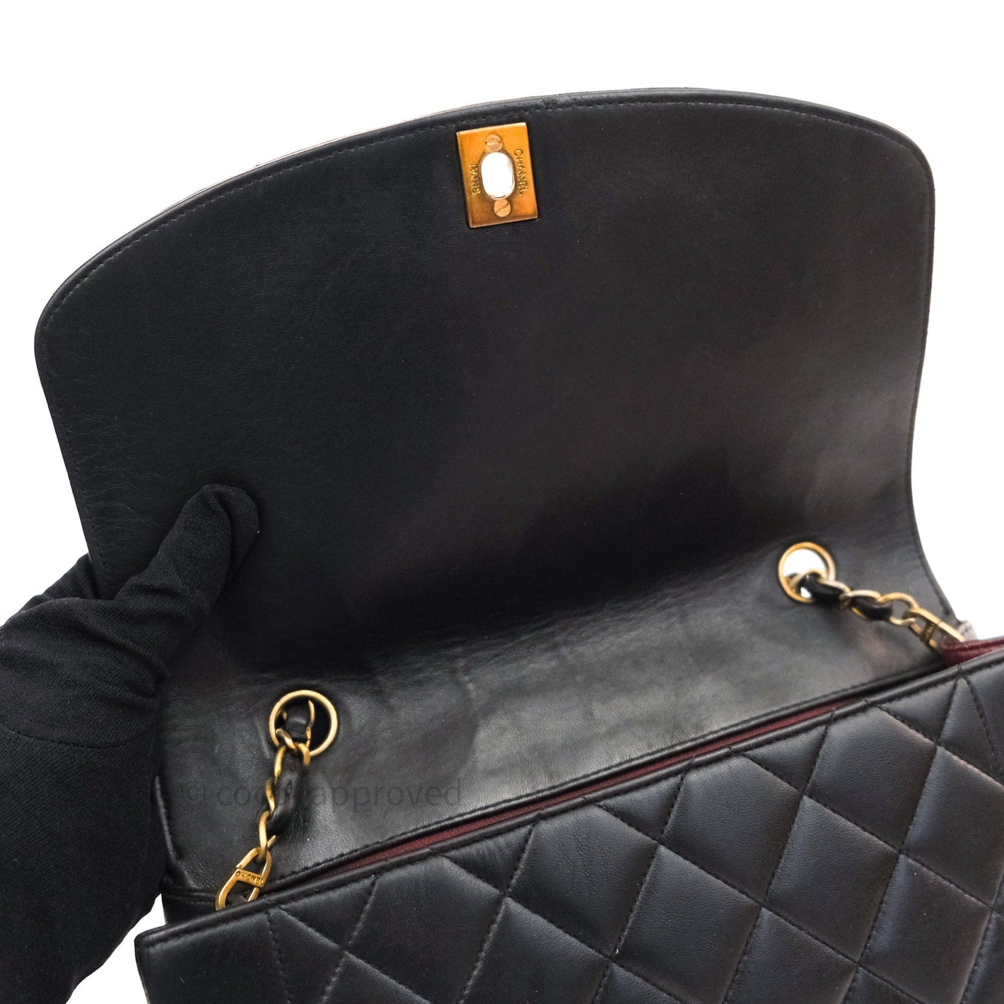 Chanel Black Quilted Lambskin Medium Vintage Classic Diana Flap Bag