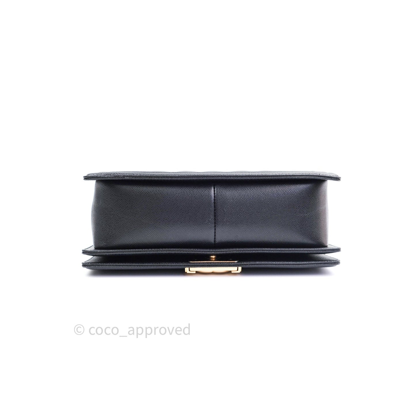 Chanel Boy Chevron Medium Black Caviar Gold Hardware