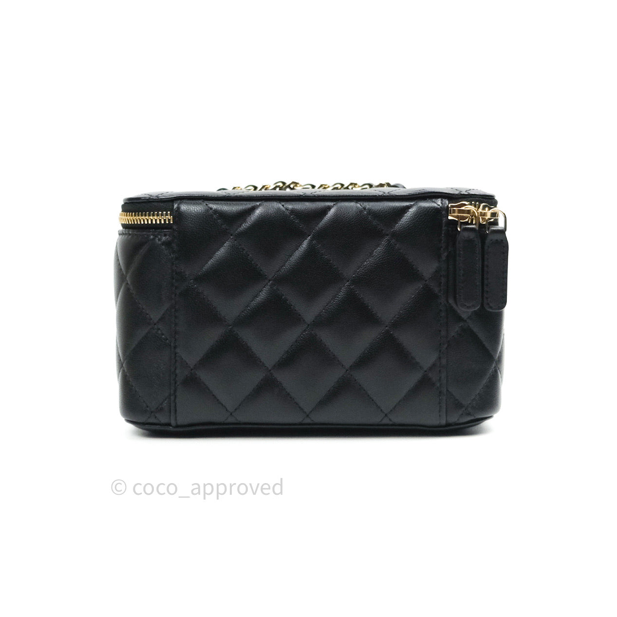 Chanel Vanity Rectangular Classic Black Lambskin Gold Hardware