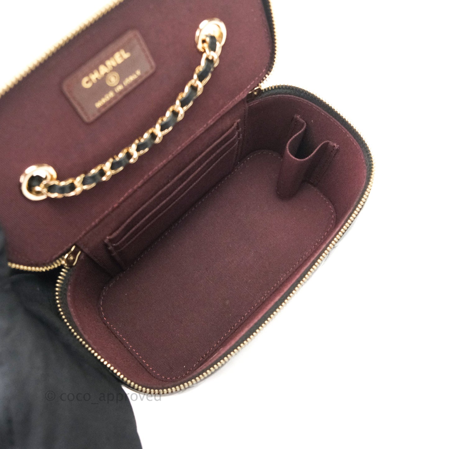 Chanel Vanity with Classic Chain in Black Lambskin Gold Hardware