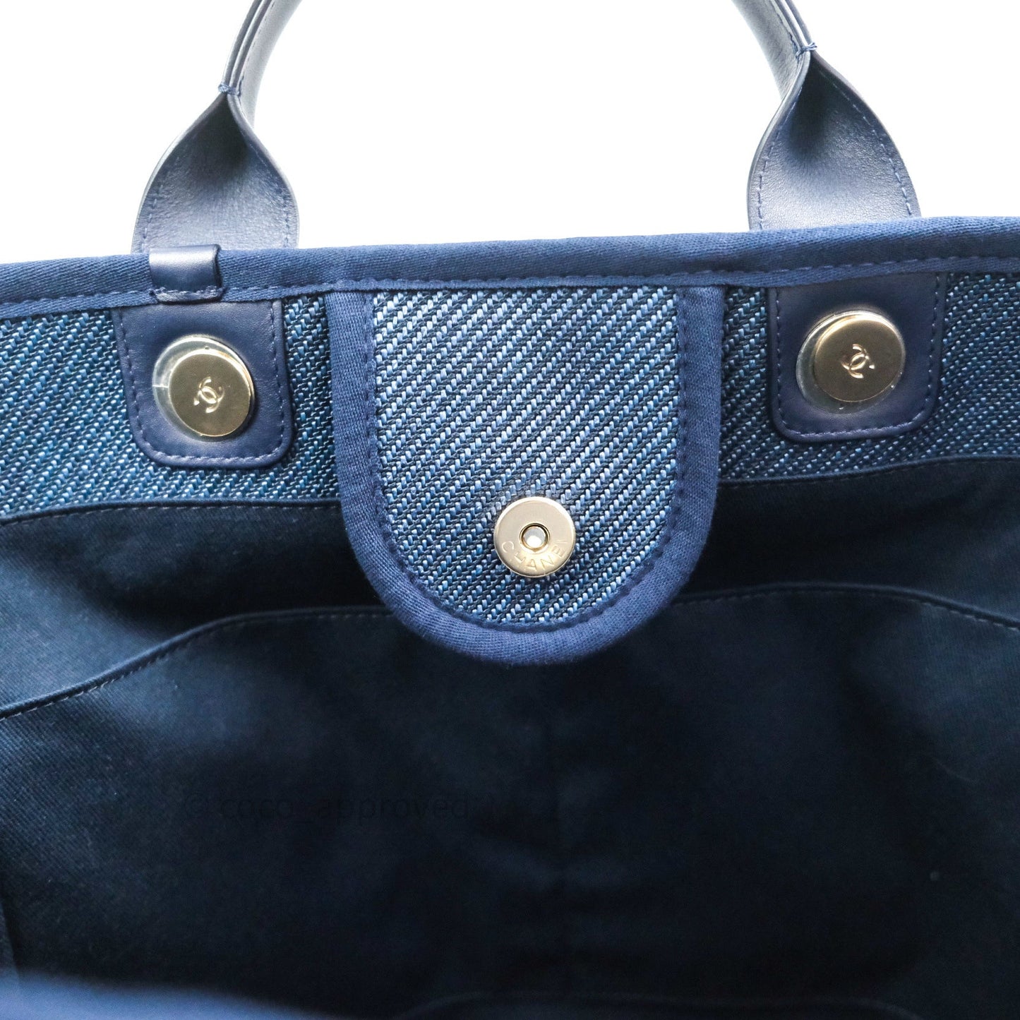 Chanel Canvas Large Deauville Tote Navy Blue 20A