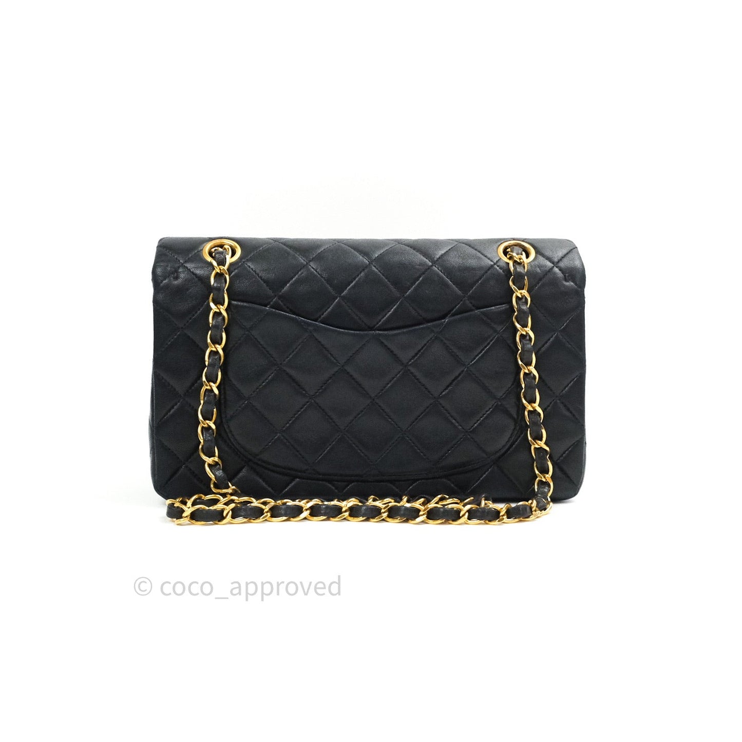 Chanel Classic Vintage Small S/M Flap Black Lambskin 24K Gold Hardware