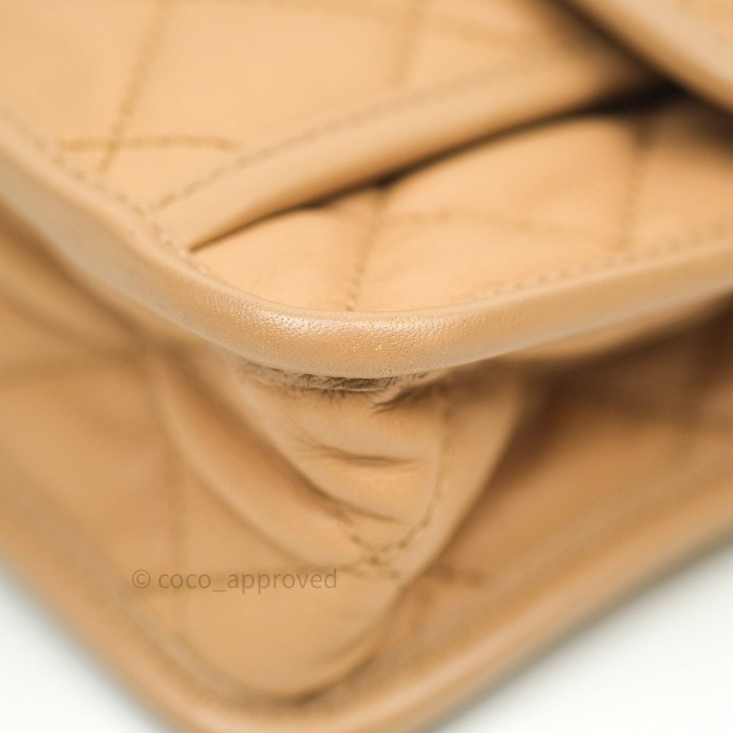 Chanel French Riviera Medium Flap Dark Beige Grained Calfskin Ruthenium Hardware