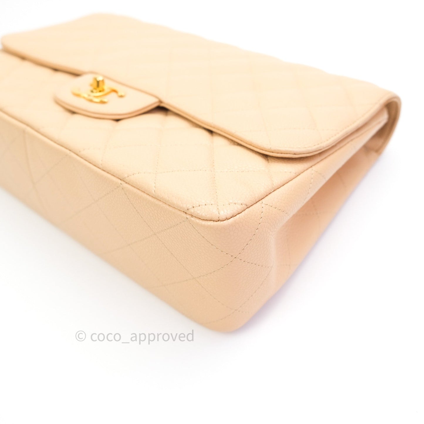 Chanel Classic Jumbo Single Flap Beige Caviar Gold Hardware⁣⁣