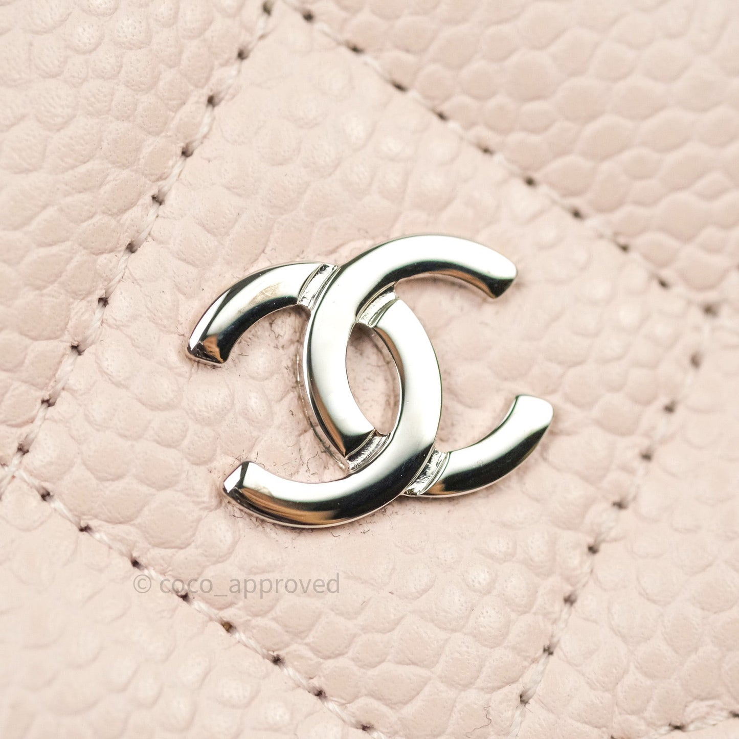 Chanel Quilted Wallet on Chain WOC Sakura Pink Caviar Silver Hardware