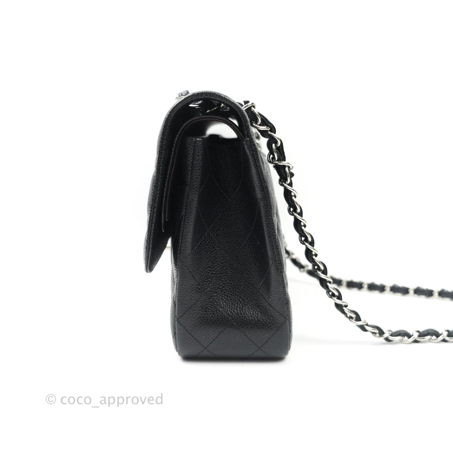 Chanel Jumbo Double Flap Black Caviar Silver Hardware⁣⁣