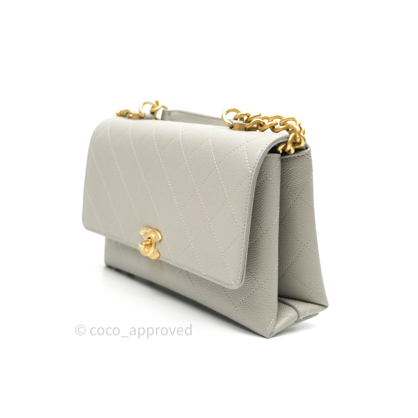 Chanel Chic Affinity Small Grained Calfskin Grey Gold Hardware