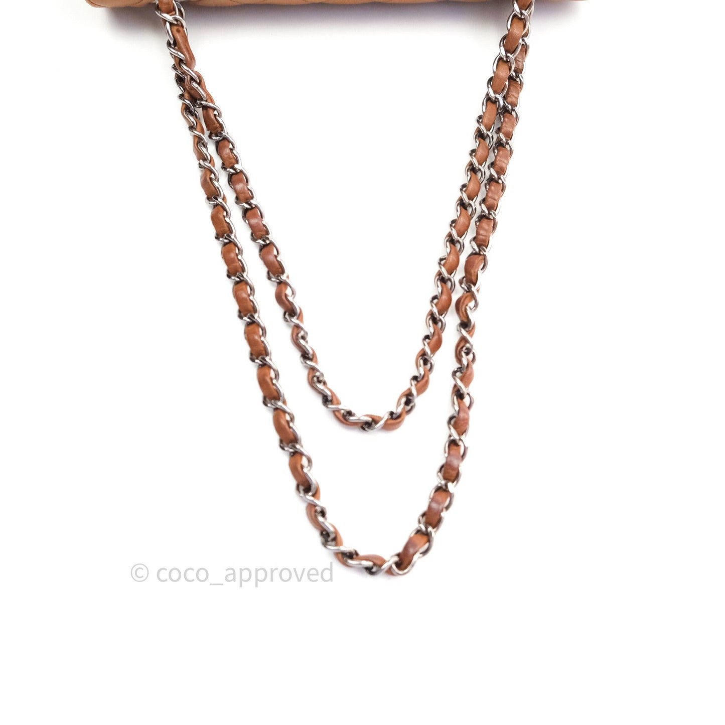 Chanel Classic M/L Brown Lambskin Silver Hardware