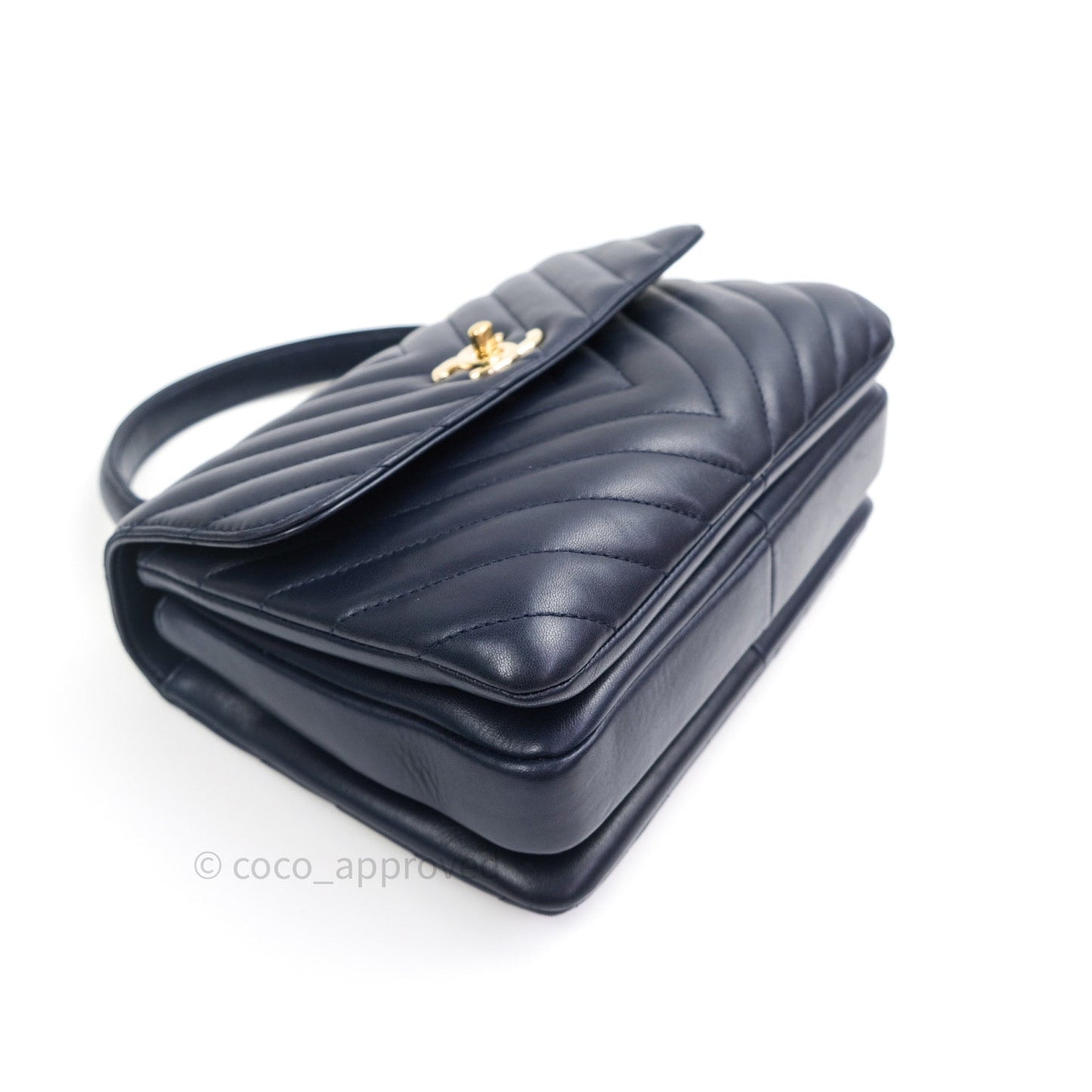 Chanel Trendy CC Small Chevron Navy Lambskin Gold Hardware