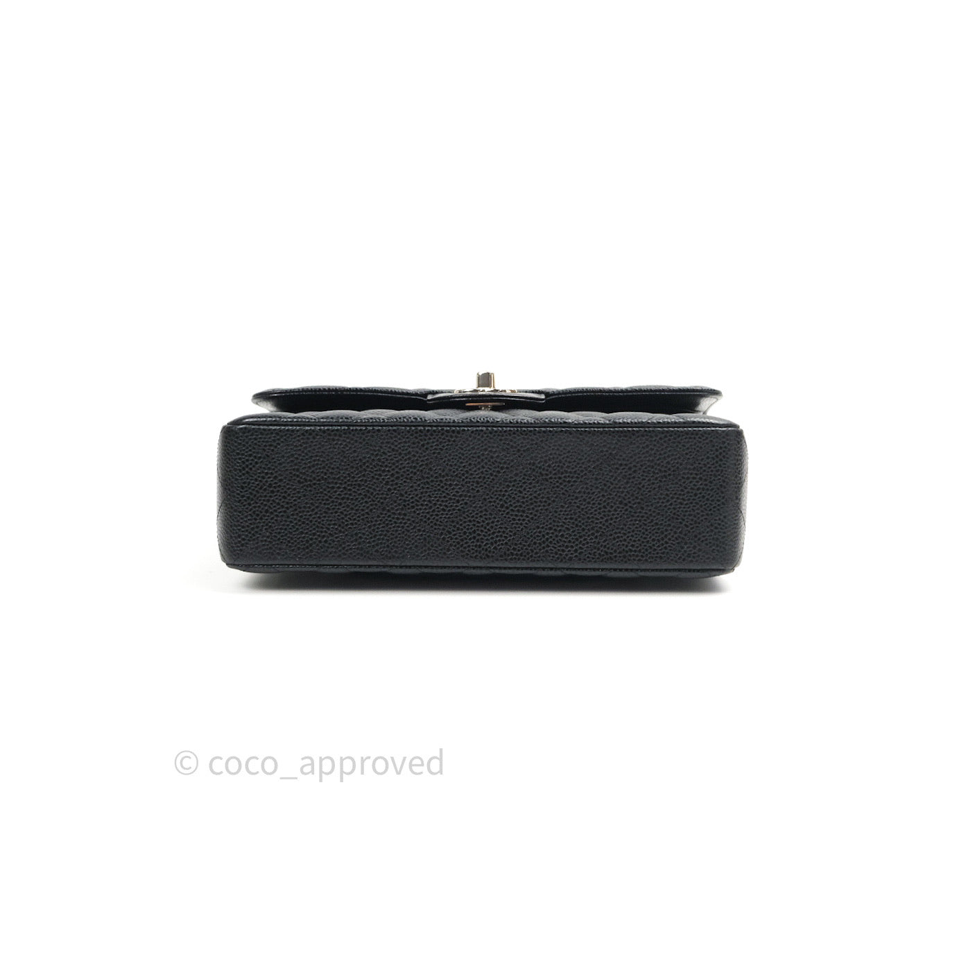 Chanel Quilted S/M Small Classic Flap Black Caviar Silver Hardware