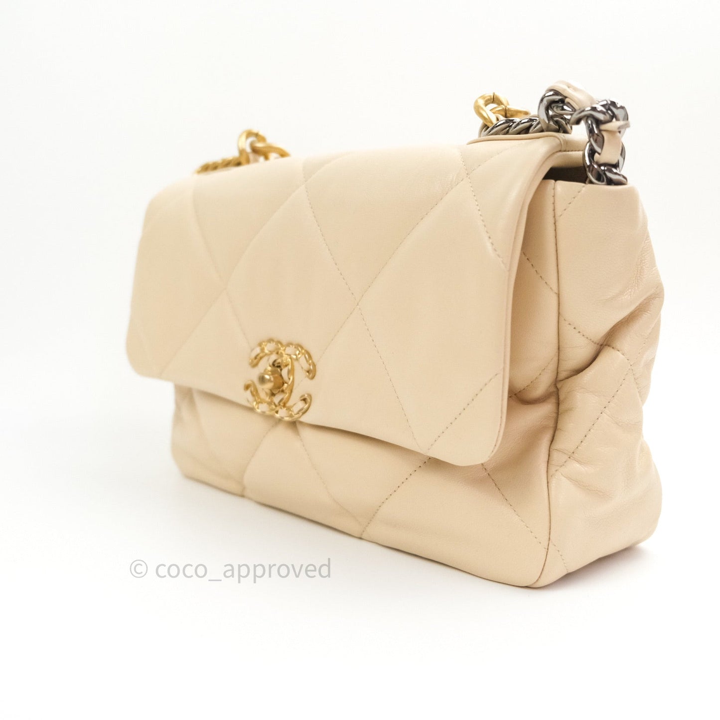 Chanel 19 Medium Beige Lambskin Mixed Hardware