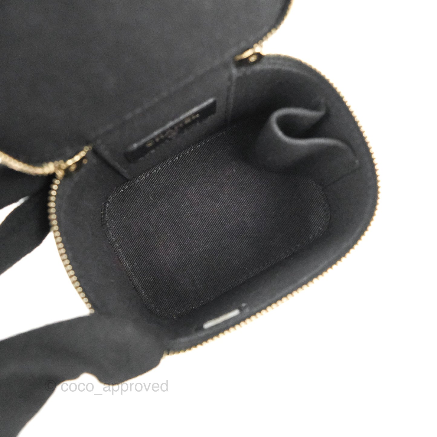 Chanel Mini Top Handle Vanity With Chain Black Lambskin Gold Hardware