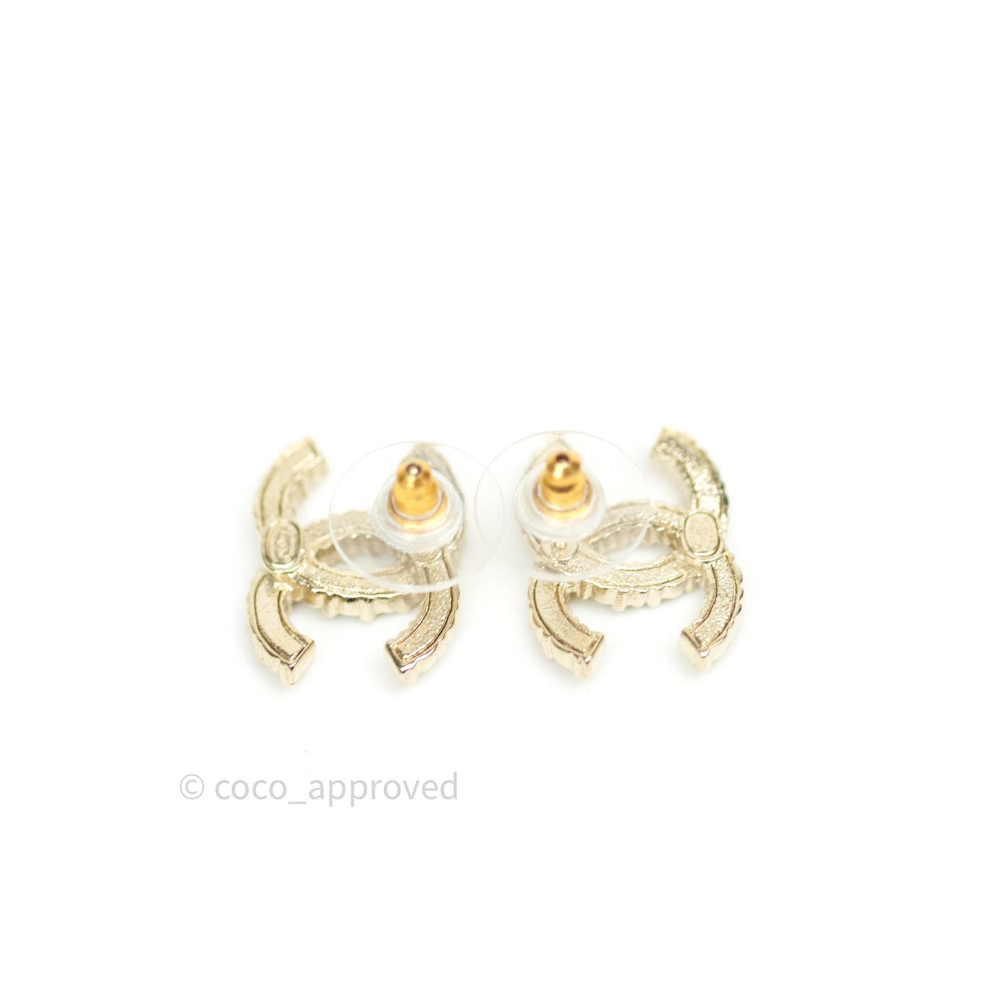 Chanel Crystal Over The Rainbow CC Earrings Gold Multicolor