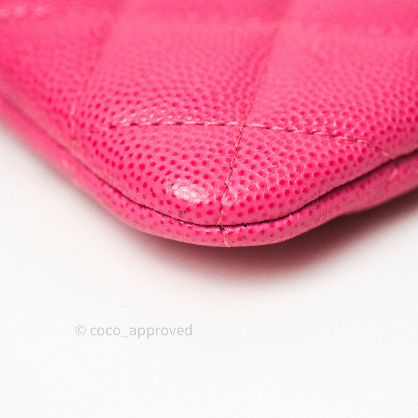 Chanel Quilted Mini O Case Pink Caviar Gold Hardware