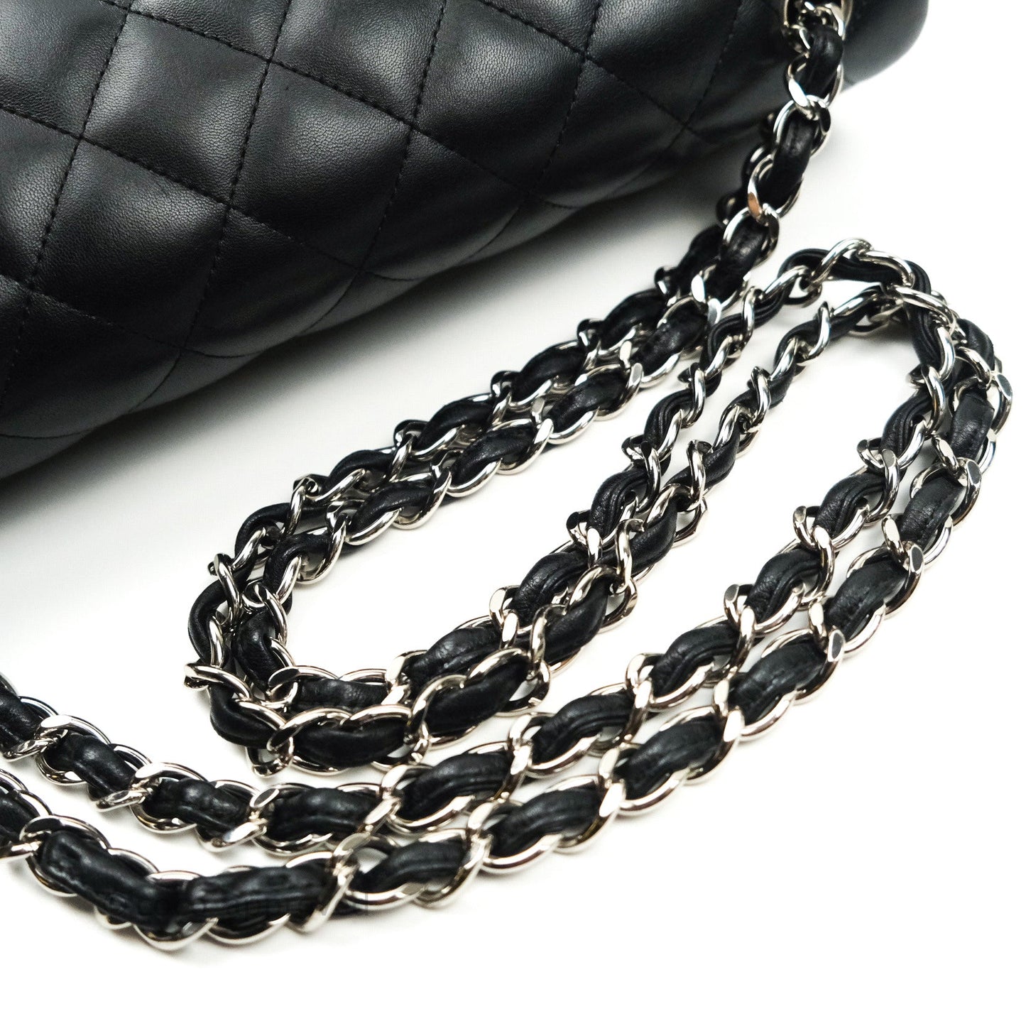 Chanel Jumbo Double Flap Black Lambskin Silver Hardware⁣⁣