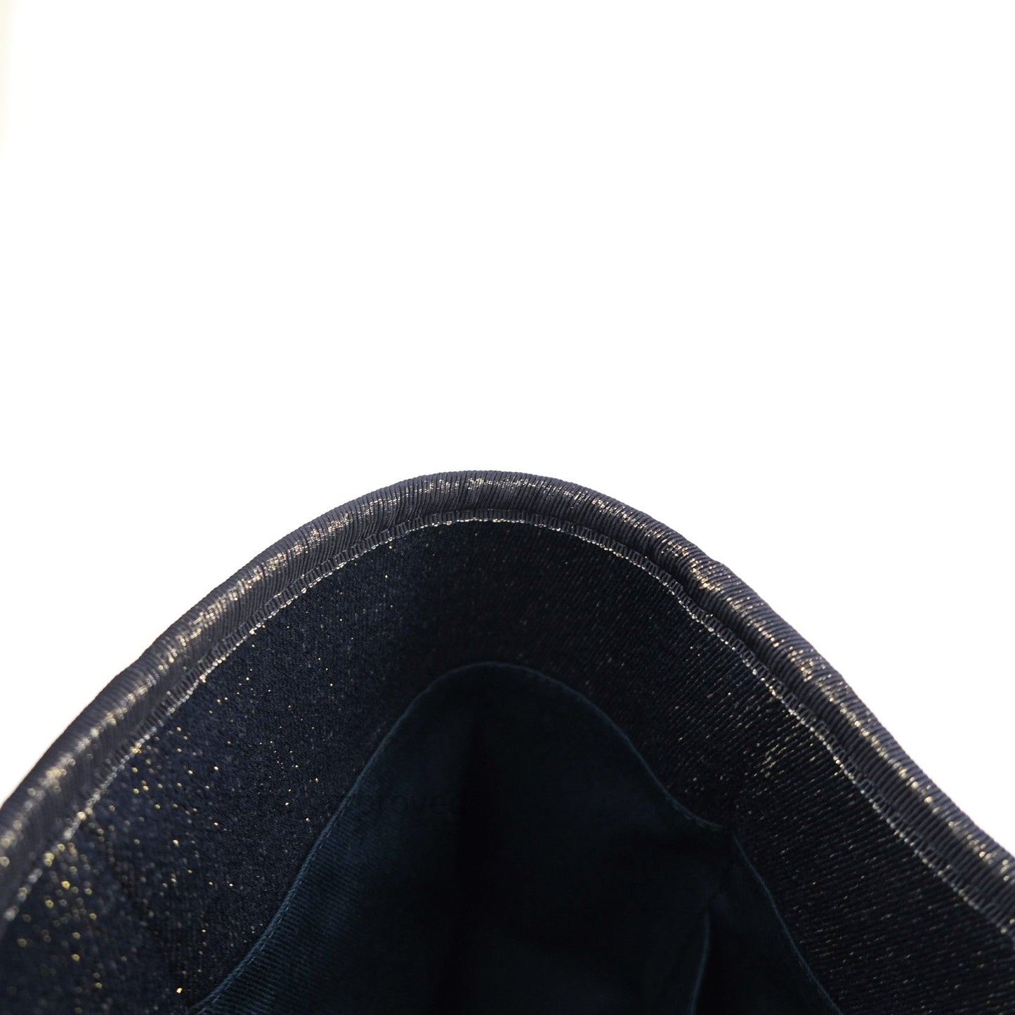 Chanel Canvas Large Deauville Tote Navy Glittery Gold Logo 19B