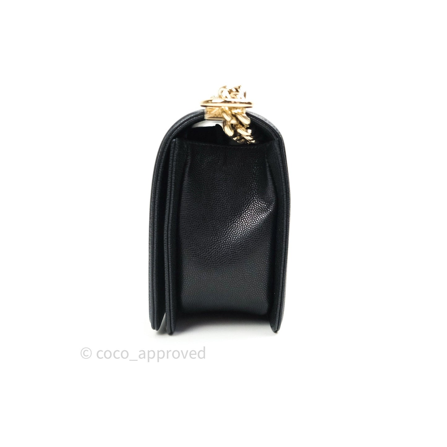 Chanel Quilted Medium Boy Flap Black Caviar Gold Hardware