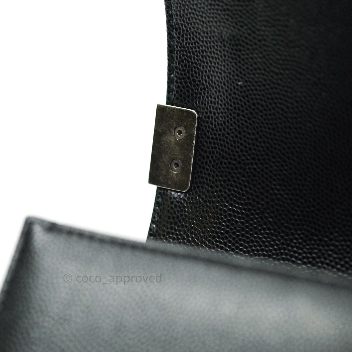 Chanel Boy Quilted Medium Black Caviar Ruthenium Hardware