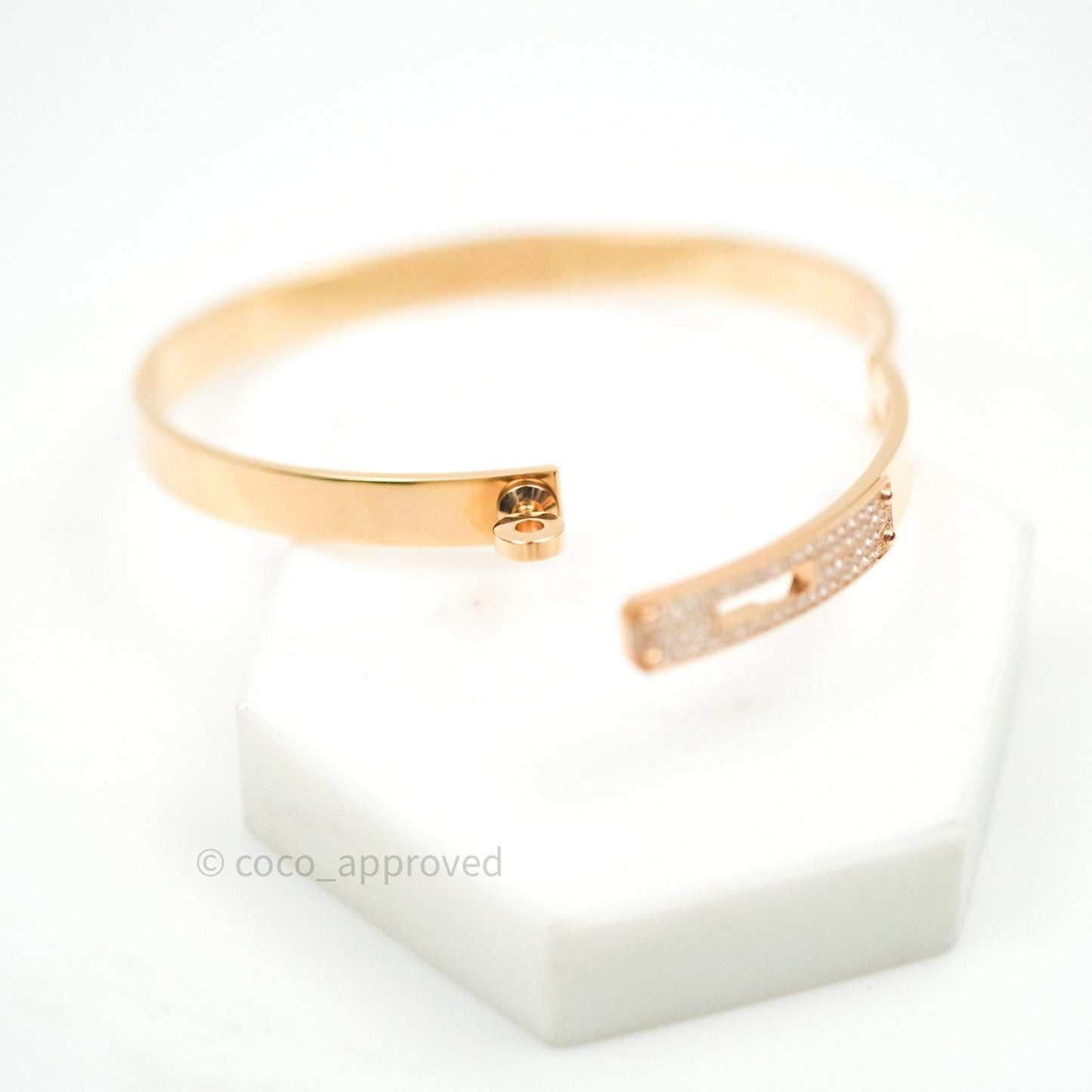 Hermès Bracelet Kelly H Diamonds Rose Gold PM
