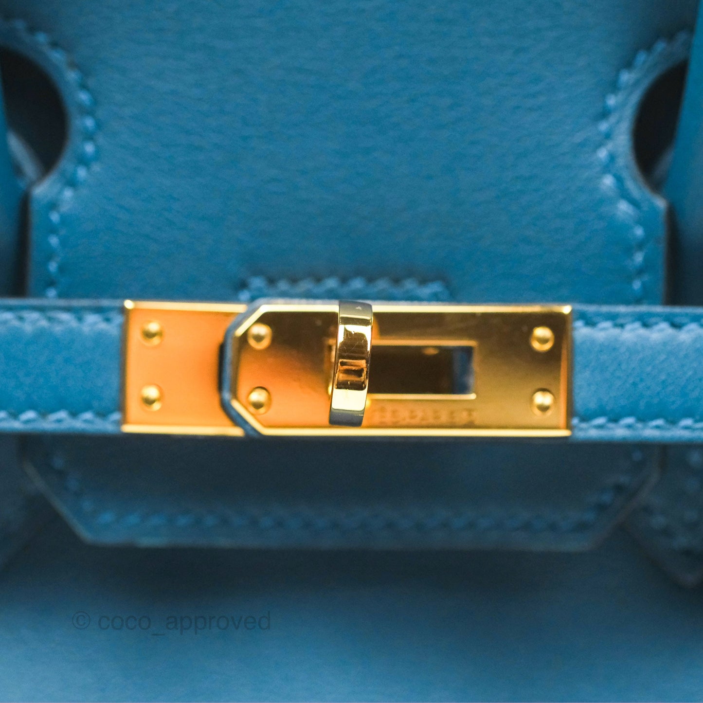 Hermes Birkin 25 Retourne Bleu Colvert Swift Gold Hardware