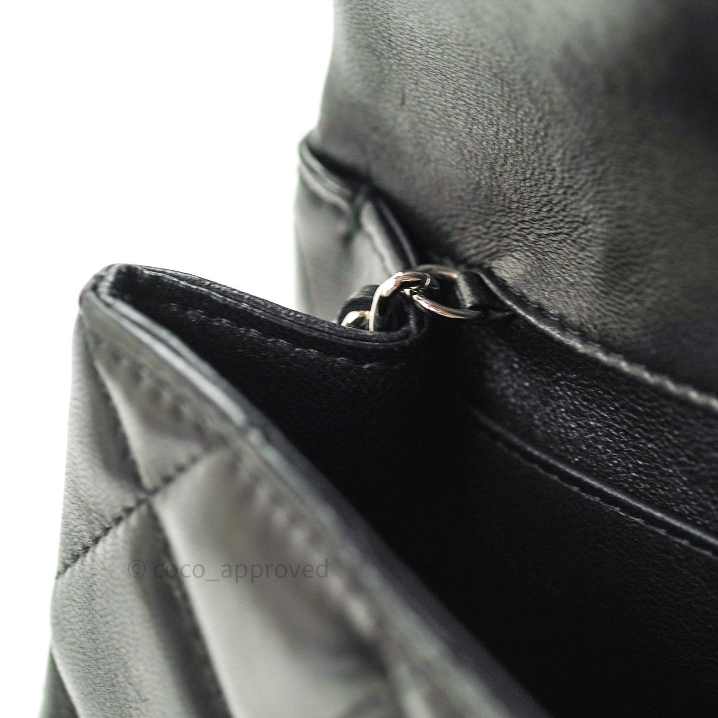 Chanel Quilted Clutch with Chain Black Lambskin Silver Hardware
