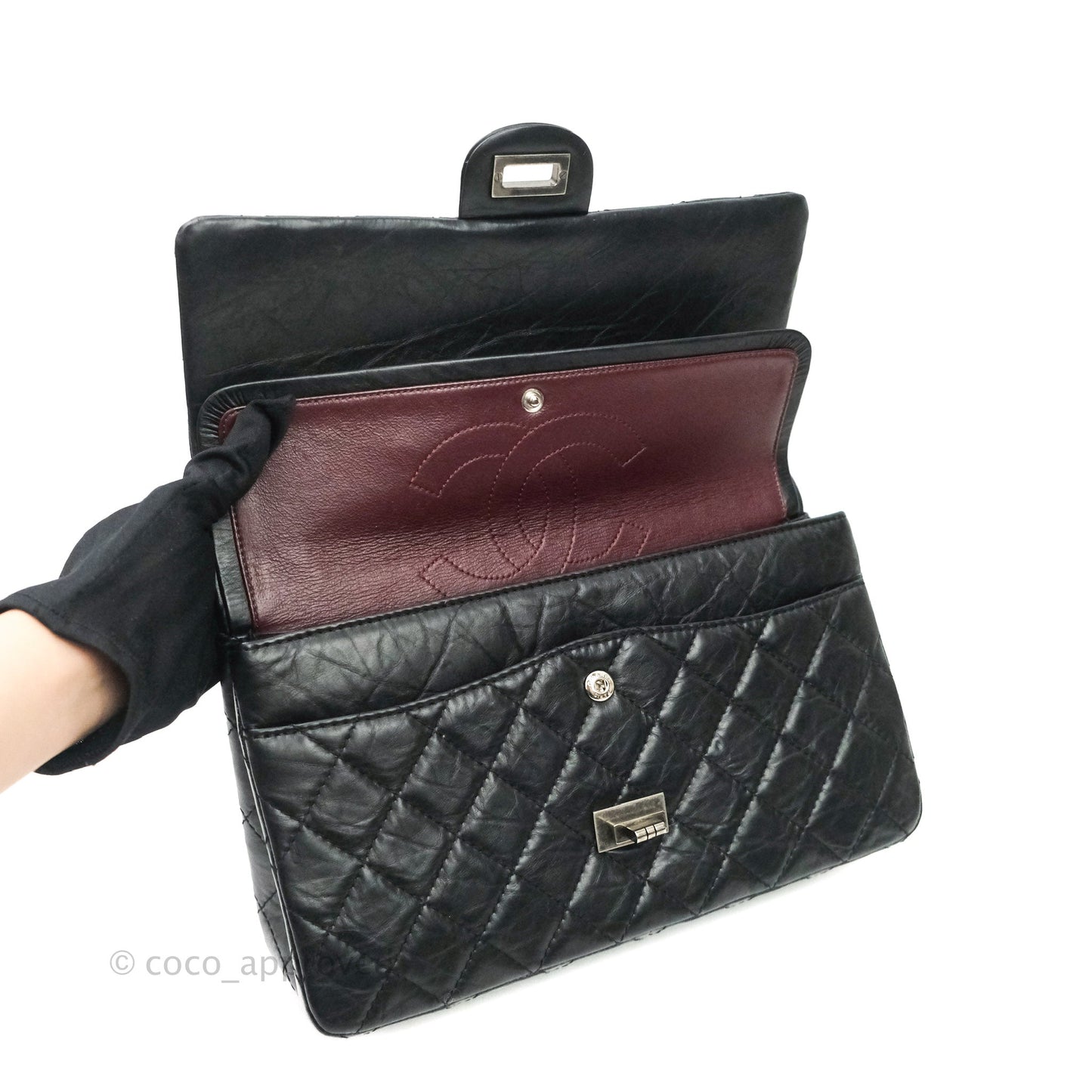 Chanel Reissue Quilted Aged Calfskin Black Ruthenium Hardware 226