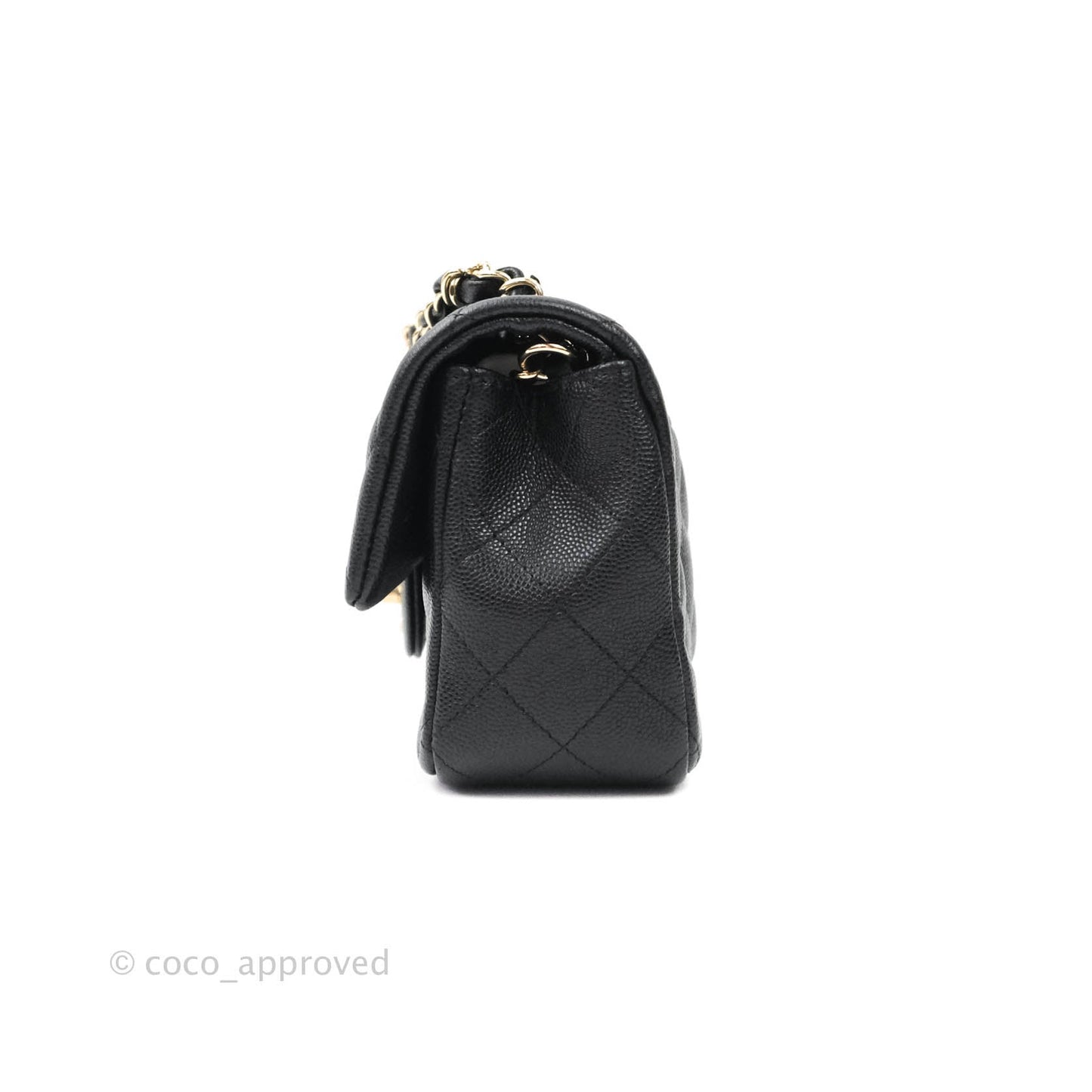 Chanel Quilted Mini Rectangular Black Caviar Gold Hardware