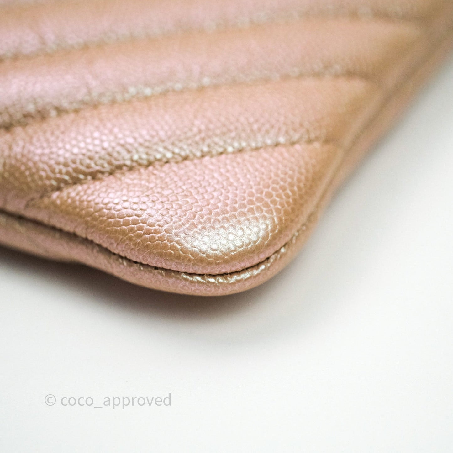 Chanel Medium O Case Chevron Rose Gold 17B