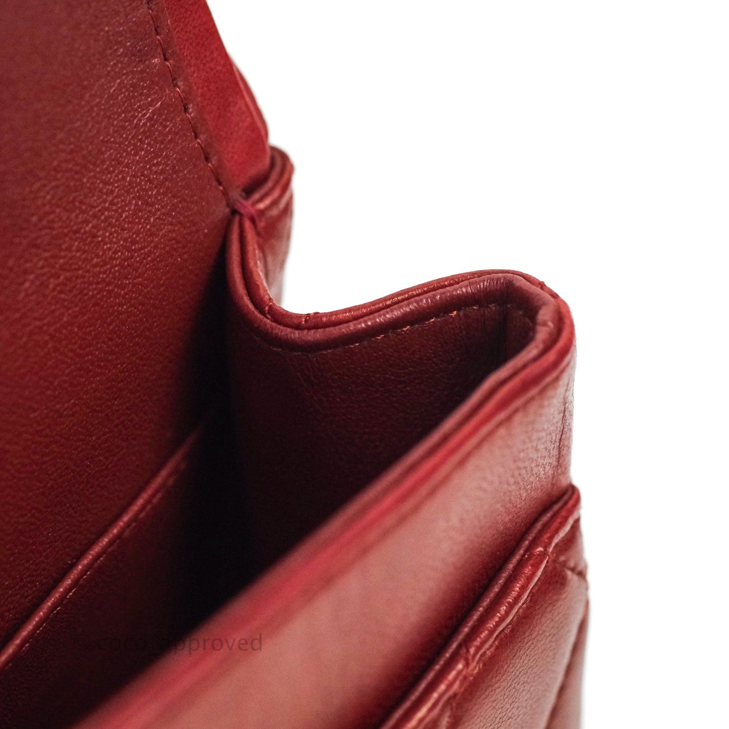 Chanel Classic M/L Medium Double Flap Dark Red Lambskin Gunmetal Hardware