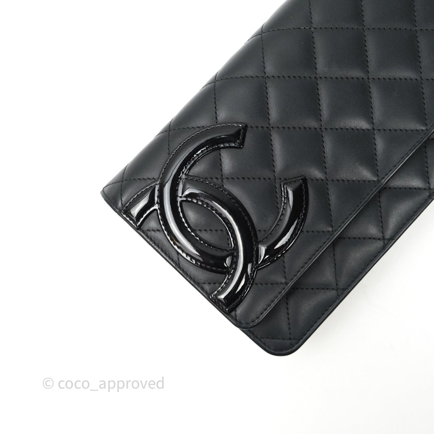 Chanel Quilted Wallet on Chain WOC Cambon Black Calfskin Silver Hardware