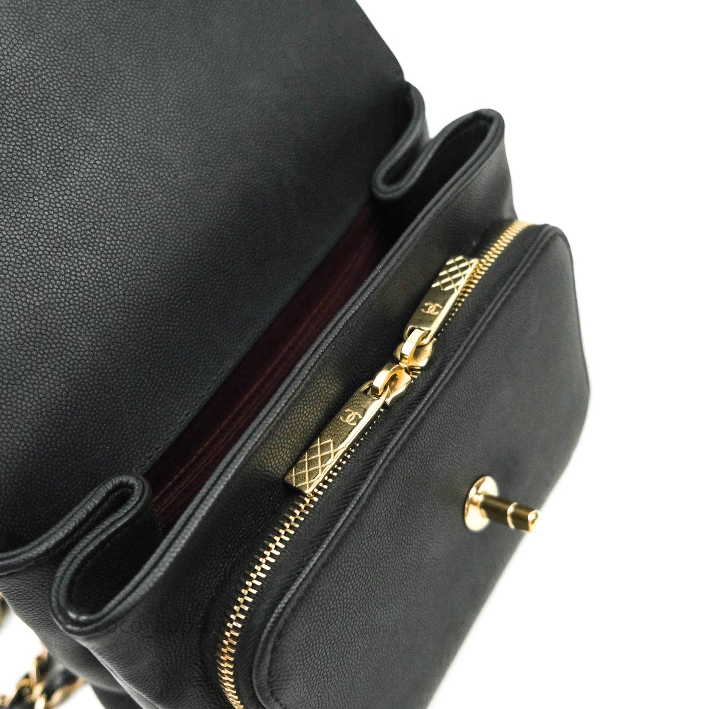 Chanel Quilted Medium Business Affinity Flap Black Caviar Light Gold Hardware