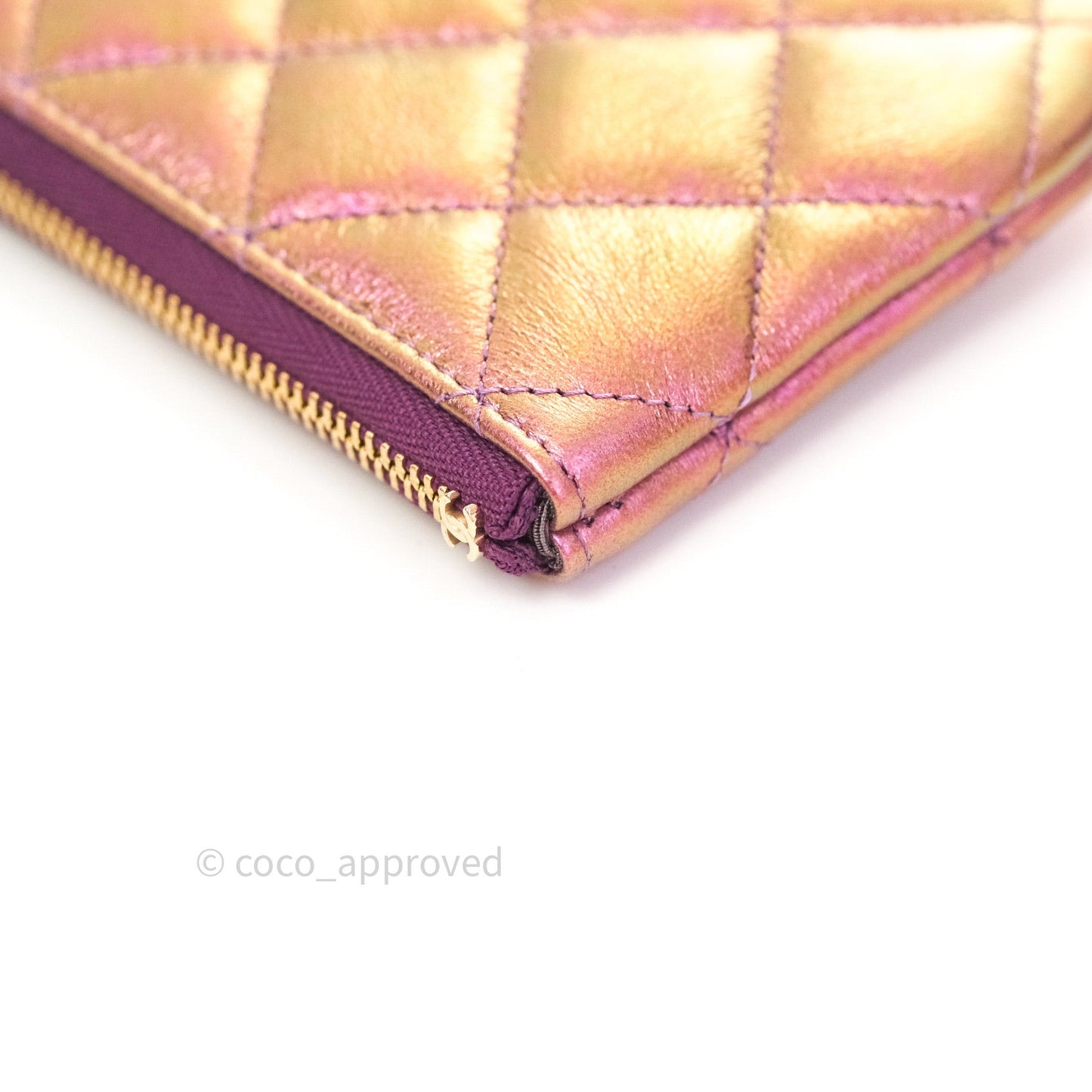 Chanel Quilted Mini O Case Iridescent Purple Gold Hardware 20B